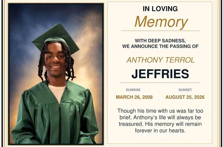 In Loving Memory of Anthony Jeffries: A Young Life Remembered With Love.